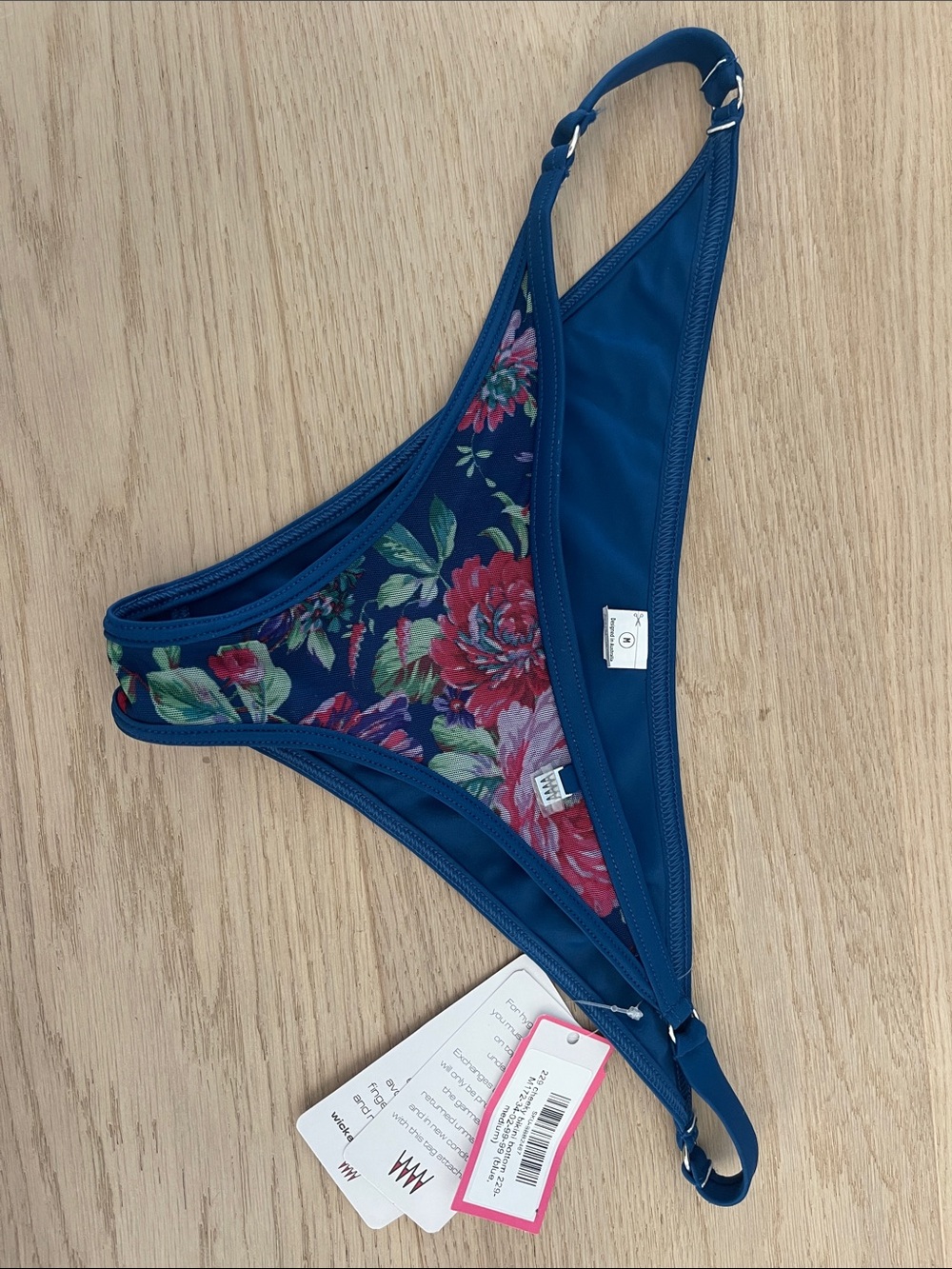 Navy Floral Women's Bikini Bottom - Floral Print Navy